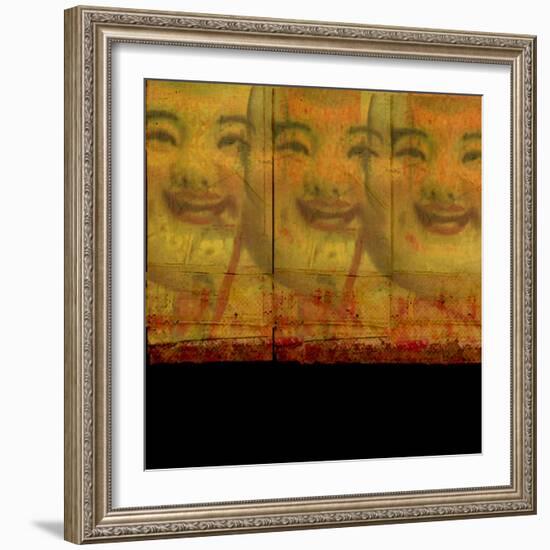 3 Happy Buddhas-Ricki Mountain-Framed Art Print