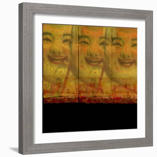 3 Happy Buddhas-Ricki Mountain-Framed Art Print