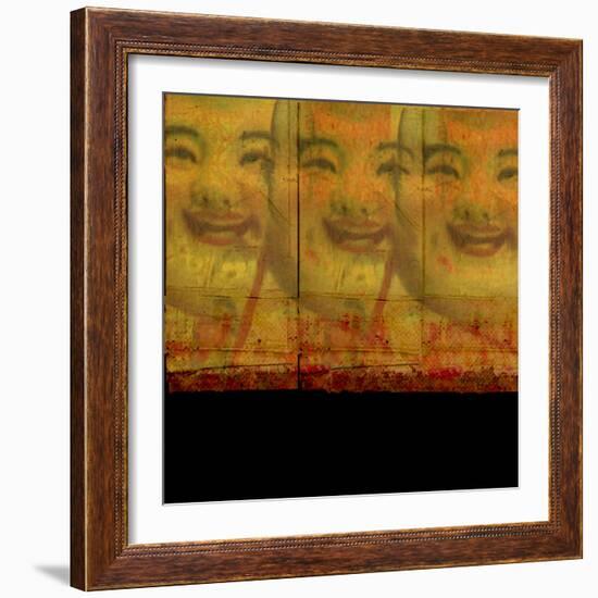 3 Happy Buddhas-Ricki Mountain-Framed Art Print