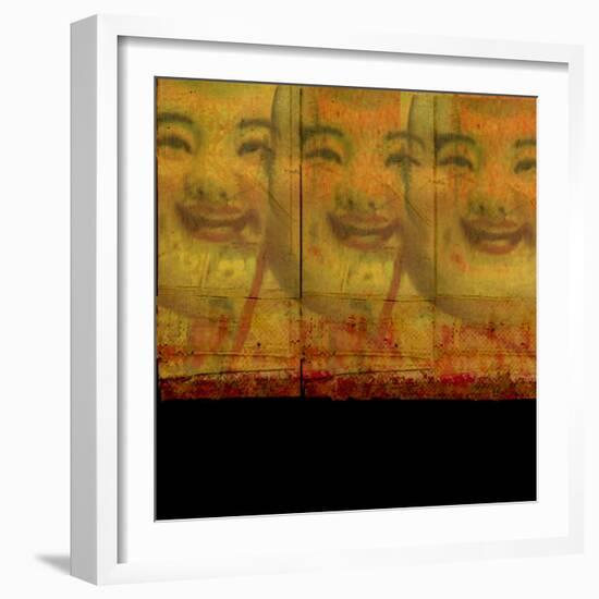 3 Happy Buddhas-Ricki Mountain-Framed Art Print