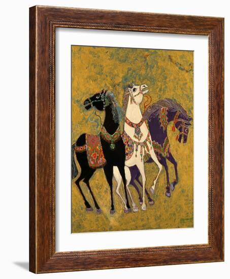 3 Horses, 1975-Laila Shawa-Framed Giclee Print