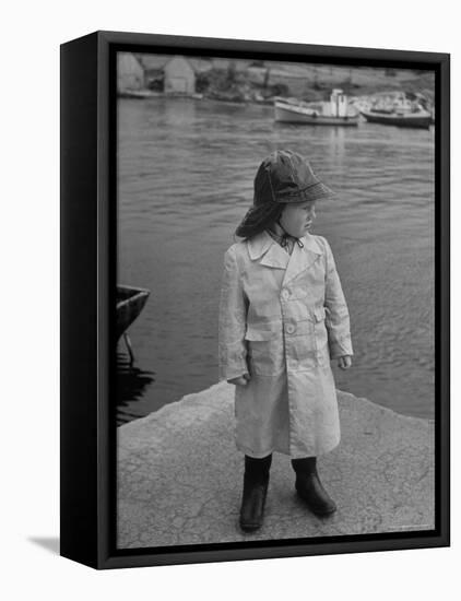3 Year Old Boy Wearing Full Weather Gear-Eliot Elisofon-Framed Premier Image Canvas