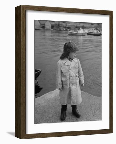 3 Year Old Boy Wearing Full Weather Gear-Eliot Elisofon-Framed Photographic Print