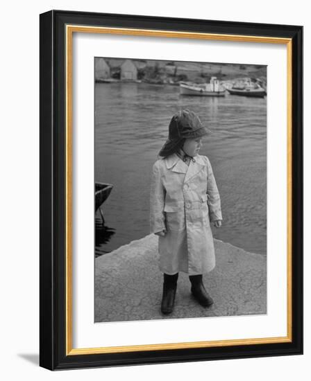 3 Year Old Boy Wearing Full Weather Gear-Eliot Elisofon-Framed Photographic Print