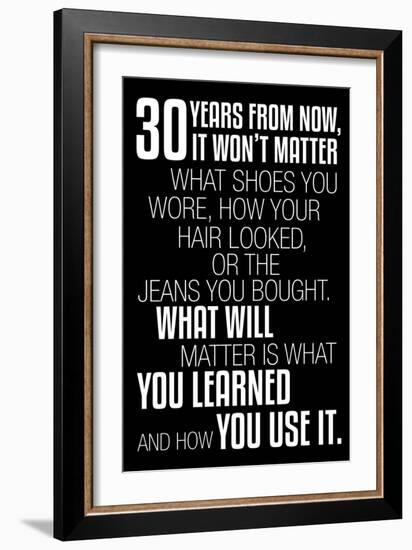 30 Years From Now (Black)-null-Framed Art Print