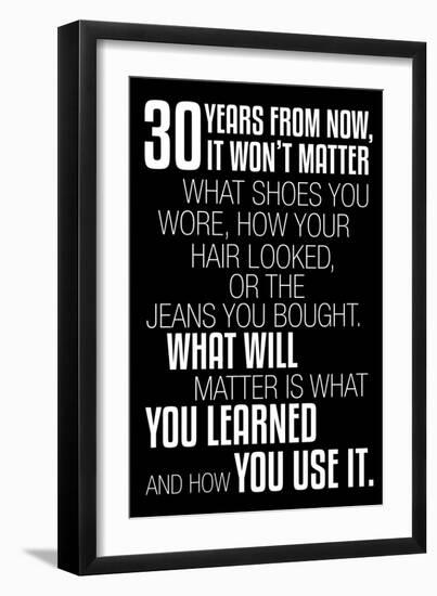 30 Years From Now (Black)-null-Framed Art Print