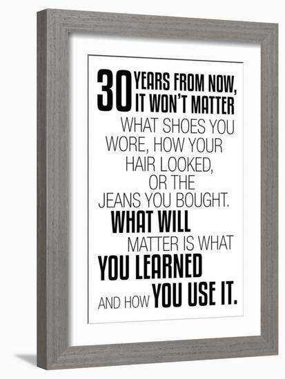 30 Years From Now (White)-null-Framed Art Print