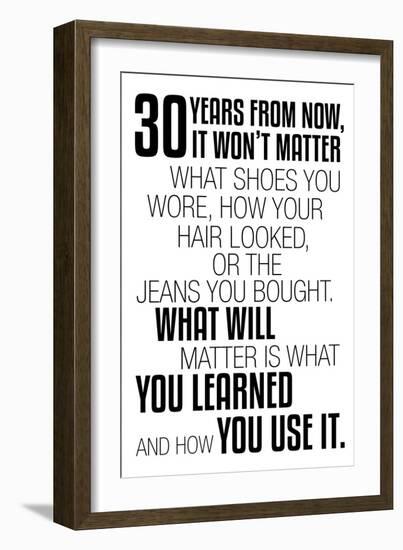 30 Years From Now (White)-null-Framed Art Print