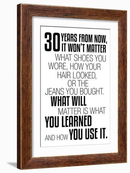 30 Years From Now (White)-null-Framed Art Print