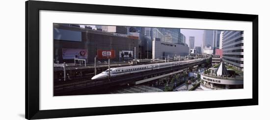 300 Series Shinkansen Train Leaving Railroad Station, Tokyo Prefecture, Kanto Region, Honshu, Japan-null-Framed Photographic Print