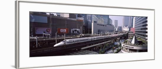 300 Series Shinkansen Train Leaving Railroad Station, Tokyo Prefecture, Kanto Region, Honshu, Japan-null-Framed Photographic Print