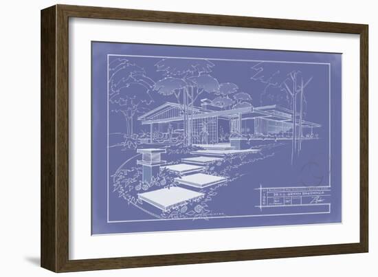 301 Cypress Dr. Blueprint - Inverse-Larry Hunter-Framed Giclee Print