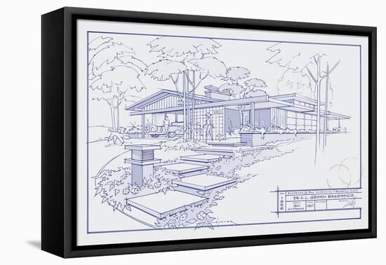 301 Cypress Dr. Blueprint-Larry Hunter-Framed Premier Image Canvas