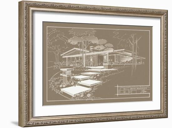 301 Cypress Dr. Sepia - Inverse-Larry Hunter-Framed Giclee Print