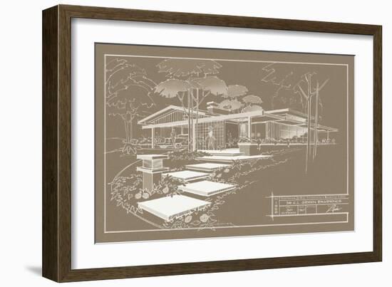 301 Cypress Dr. Sepia - Inverse-Larry Hunter-Framed Giclee Print