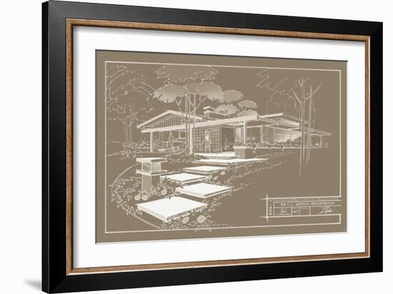 301 Cypress Dr. Sepia - Inverse-Larry Hunter-Framed Giclee Print