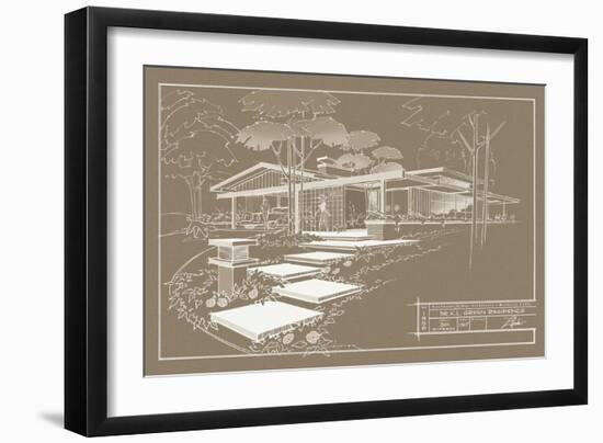301 Cypress Dr. Sepia - Inverse-Larry Hunter-Framed Giclee Print