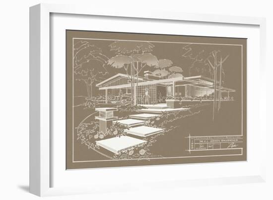 301 Cypress Dr. Sepia - Inverse-Larry Hunter-Framed Giclee Print