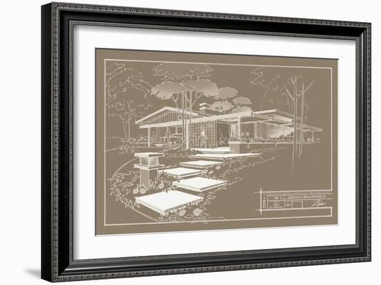 301 Cypress Dr. Sepia - Inverse-Larry Hunter-Framed Giclee Print