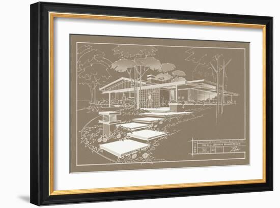 301 Cypress Dr. Sepia - Inverse-Larry Hunter-Framed Giclee Print