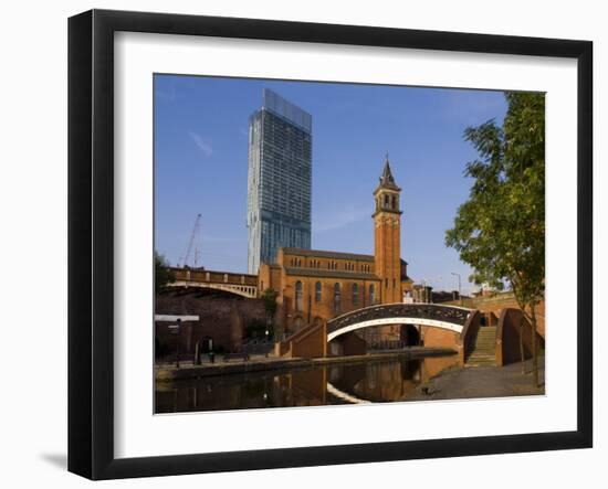 301 Deansgate, St. George's Church, Castlefield Canal, Manchester, England, United Kingdom, Europe-Charles Bowman-Framed Photographic Print