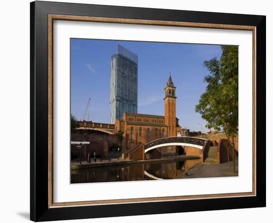 301 Deansgate, St. George's Church, Castlefield Canal, Manchester, England, United Kingdom, Europe-Charles Bowman-Framed Photographic Print