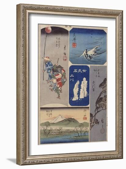 32ème vue : Araï ; 33ème vue : Shirasuka ; 34ème vue : Futakawa ; 35ème vue-Ando Hiroshige-Framed Giclee Print