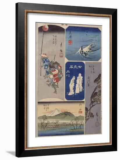 32ème vue : Araï ; 33ème vue : Shirasuka ; 34ème vue : Futakawa ; 35ème vue-Ando Hiroshige-Framed Giclee Print