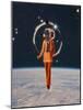 #358-spacerocket art-Mounted Giclee Print