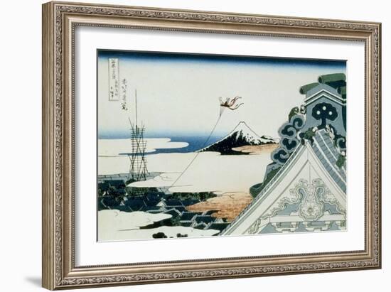 36 Views of Mount Fuji, no. 11: Asakusa Honganji Temple in the Eastern Capital-Katsushika Hokusai-Framed Giclee Print