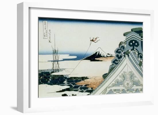 36 Views of Mount Fuji, no. 11: Asakusa Honganji Temple in the Eastern Capital-Katsushika Hokusai-Framed Giclee Print