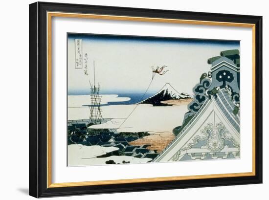 36 Views of Mount Fuji, no. 11: Asakusa Honganji Temple in the Eastern Capital-Katsushika Hokusai-Framed Giclee Print