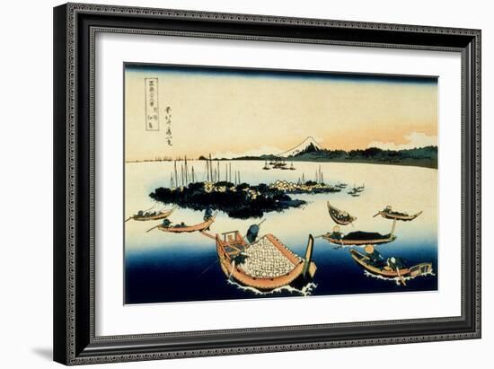 36 Views of Mount Fuji, no. 12: Tsukada Island in the Musashi Province-Katsushika Hokusai-Framed Giclee Print