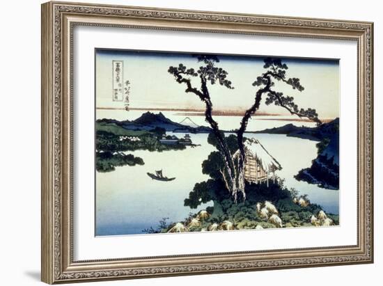 36 Views of Mount Fuji, no. 17: Lake Suwa in the Shinano Province-Katsushika Hokusai-Framed Giclee Print