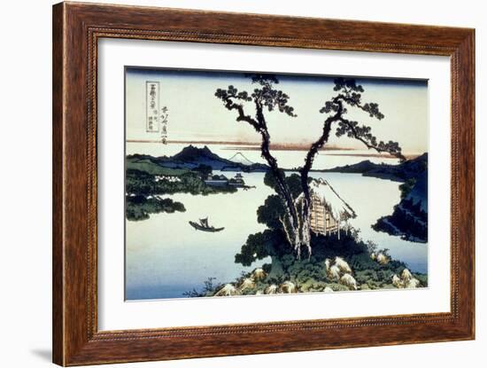 36 Views of Mount Fuji, no. 17: Lake Suwa in the Shinano Province-Katsushika Hokusai-Framed Giclee Print