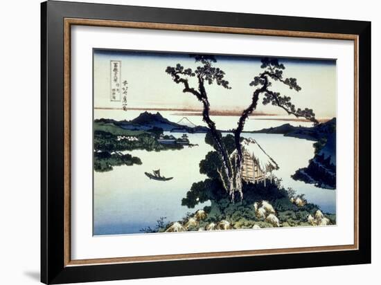 36 Views of Mount Fuji, no. 17: Lake Suwa in the Shinano Province-Katsushika Hokusai-Framed Giclee Print