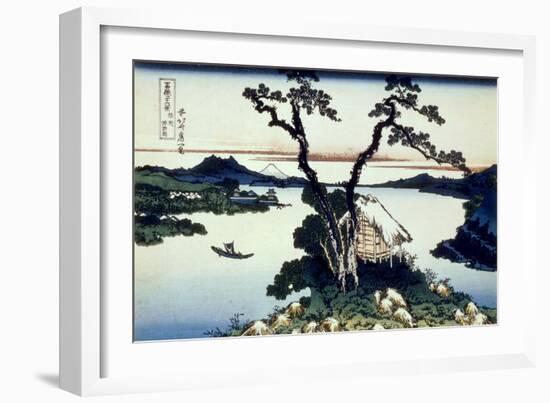 36 Views of Mount Fuji, no. 17: Lake Suwa in the Shinano Province-Katsushika Hokusai-Framed Giclee Print