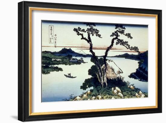 36 Views of Mount Fuji, no. 17: Lake Suwa in the Shinano Province-Katsushika Hokusai-Framed Giclee Print