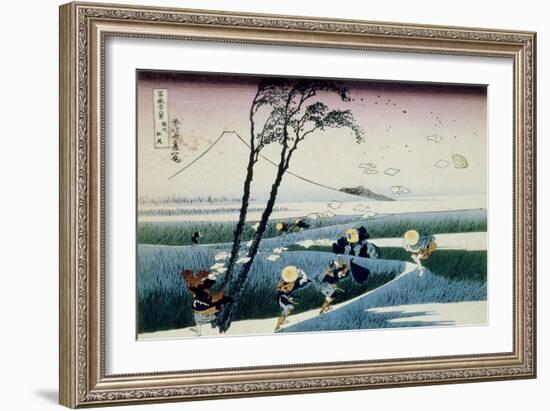 36 Views of Mount Fuji, no. 18: Ejiri in the Suruga Province-Katsushika Hokusai-Framed Giclee Print