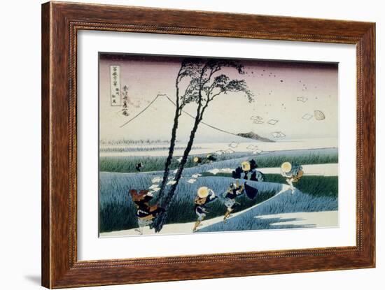 36 Views of Mount Fuji, no. 18: Ejiri in the Suruga Province-Katsushika Hokusai-Framed Giclee Print