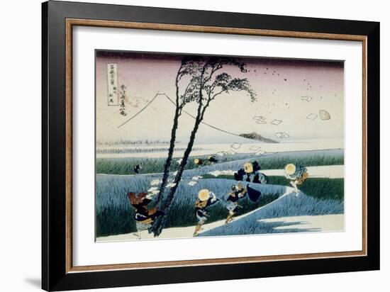 36 Views of Mount Fuji, no. 18: Ejiri in the Suruga Province-Katsushika Hokusai-Framed Giclee Print