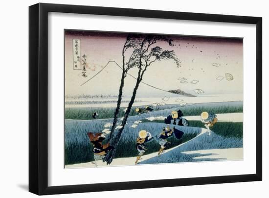36 Views of Mount Fuji, no. 18: Ejiri in the Suruga Province-Katsushika Hokusai-Framed Giclee Print