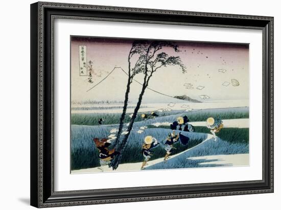 36 Views of Mount Fuji, no. 18: Ejiri in the Suruga Province-Katsushika Hokusai-Framed Giclee Print