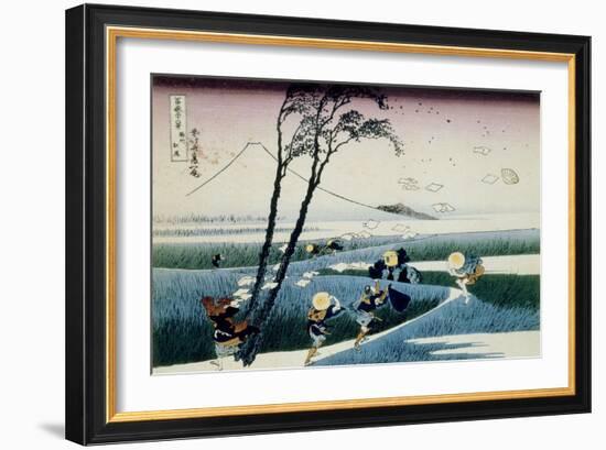 36 Views of Mount Fuji, no. 18: Ejiri in the Suruga Province-Katsushika Hokusai-Framed Giclee Print