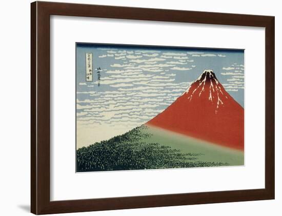 36 Views of Mount Fuji, no. 2: Mount Fuji in Clear Weather (Red Fuji)-Katsushika Hokusai-Framed Giclee Print