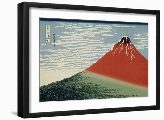 36 Views of Mount Fuji, no. 2: Mount Fuji in Clear Weather (Red Fuji)-Katsushika Hokusai-Framed Giclee Print