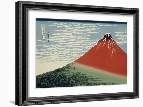 36 Views of Mount Fuji, no. 2: Mount Fuji in Clear Weather (Red Fuji)-Katsushika Hokusai-Framed Giclee Print