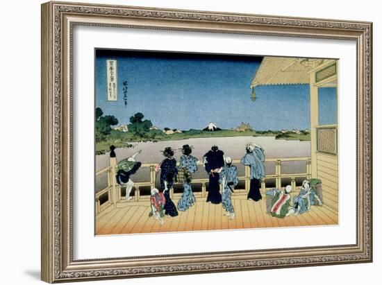 36 Views of Mount Fuji, no. 23: Sazai Hall at the Temple of 500 Rakans-Katsushika Hokusai-Framed Giclee Print