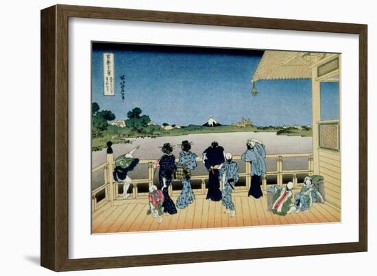 36 Views of Mount Fuji, no. 23: Sazai Hall at the Temple of 500 Rakans-Katsushika Hokusai-Framed Giclee Print