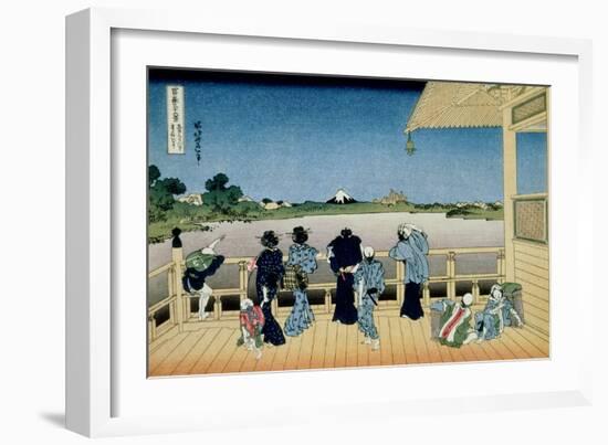 36 Views of Mount Fuji, no. 23: Sazai Hall at the Temple of 500 Rakans-Katsushika Hokusai-Framed Giclee Print